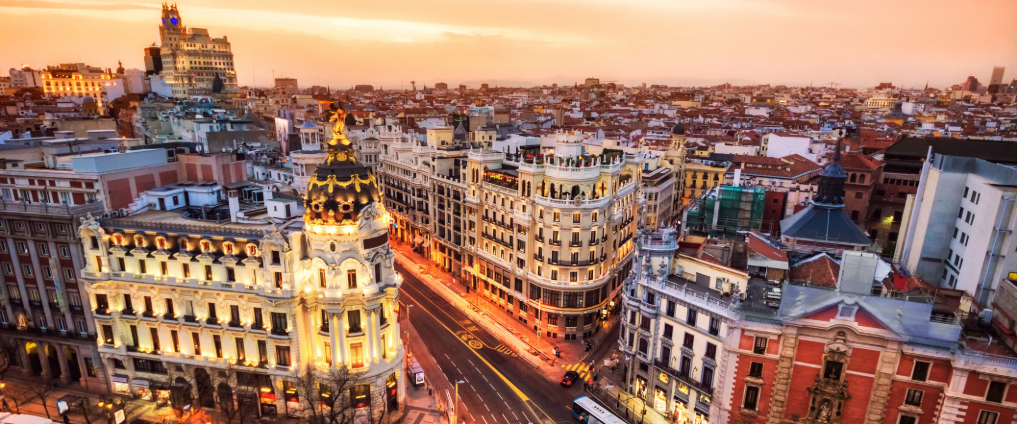 evening view of Madrid
